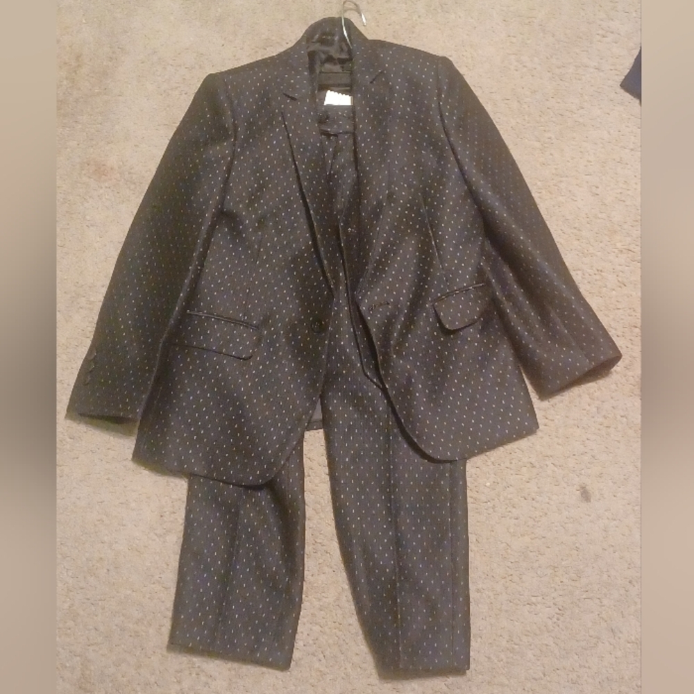 Kid Black Patterned Suit
